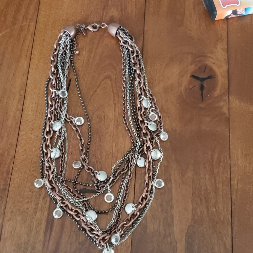 lia Sophia multi strand statement fashion necklace